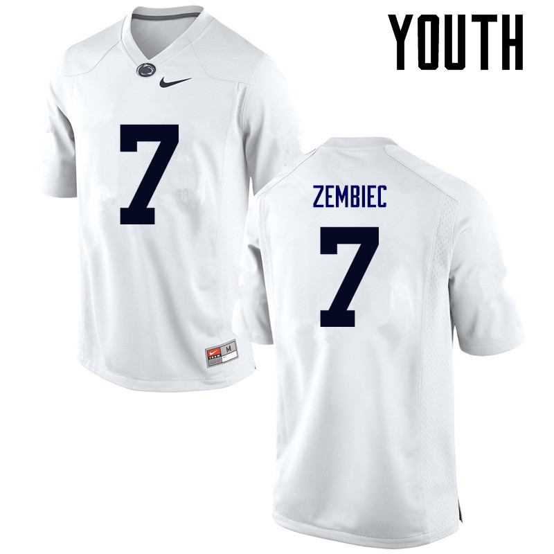 Youth Penn State Nittany Lions #7 Jake Zembiec College Football Jerseys-White